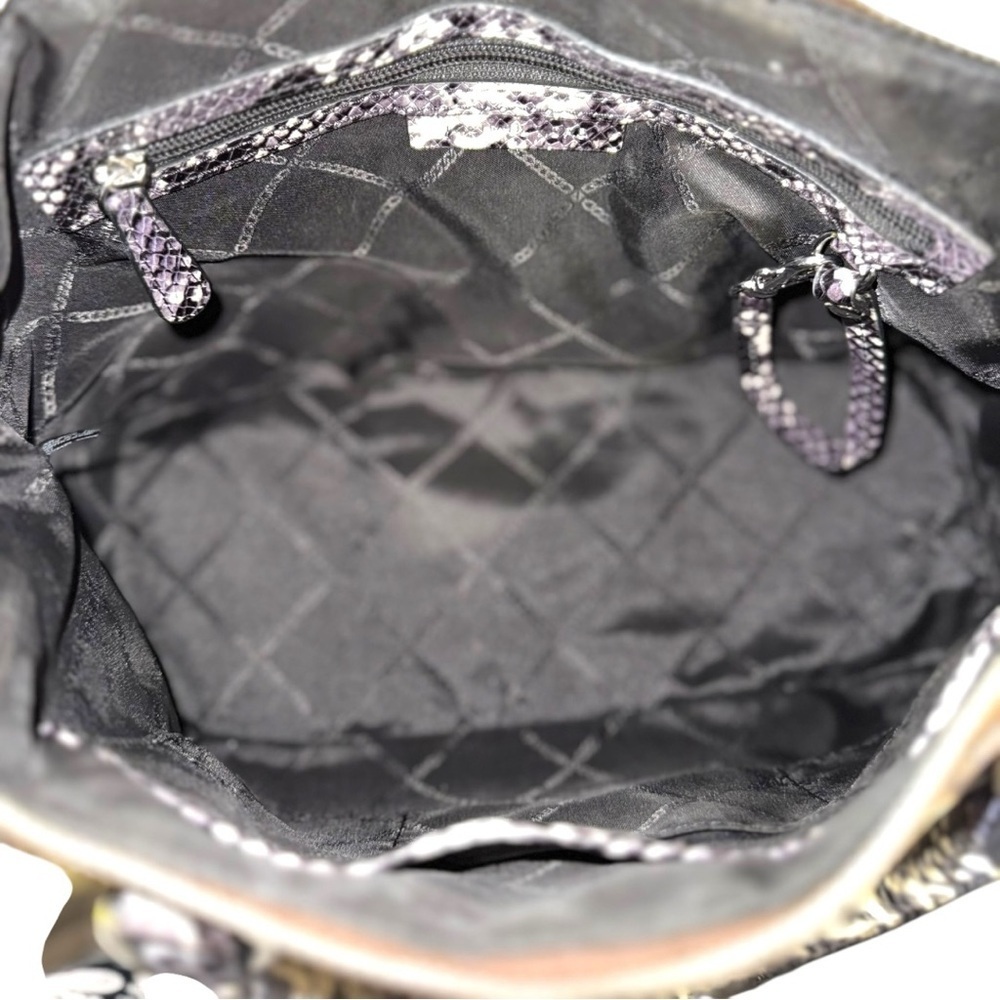 Michael Kors Sienna Snakeskin and Monogram Satchel Tote Bag - Picture 5 of 7